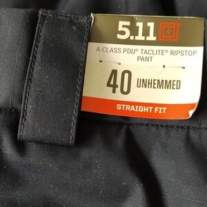 5.11 Tactical Navy Blue Pants with orange Logo Trim New W Tags Size 40 Unhemmed